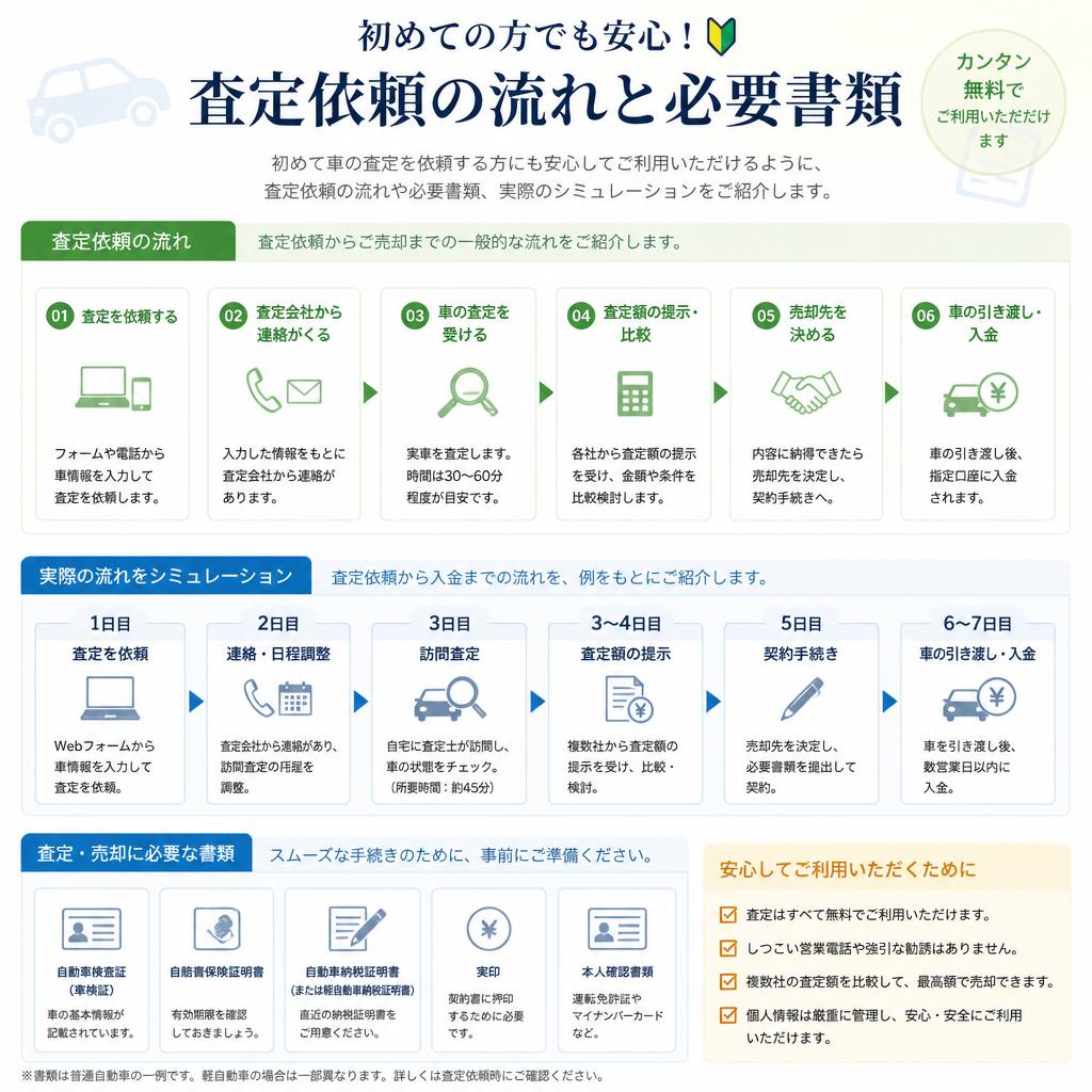 査定依頼の流れと必要書類