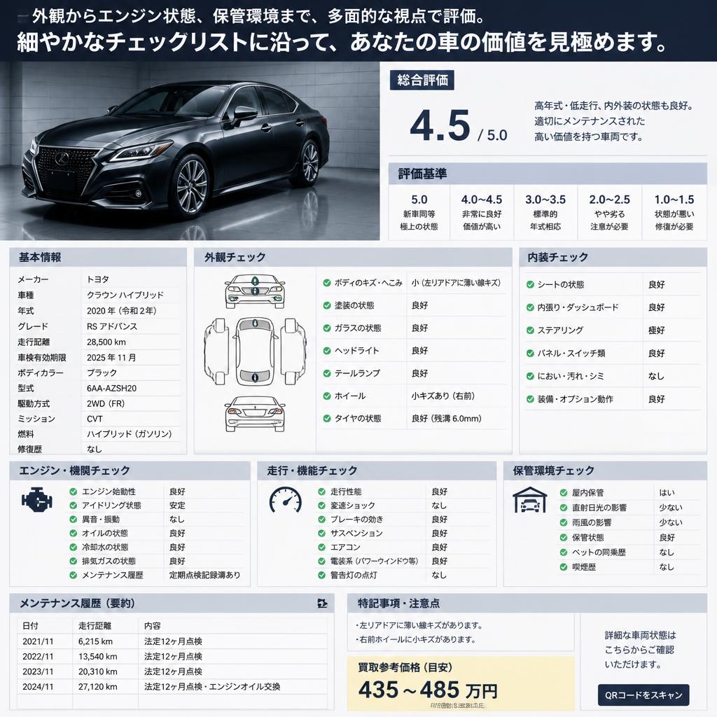 愛車の状態を正確に評価する方法